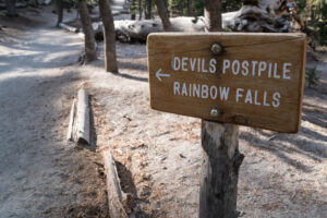 A sign for one of the best hiking trails near June Lake, California.