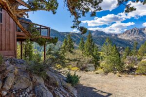 The view from a June Lake cabin rental near Eastern Sierra hot springs.