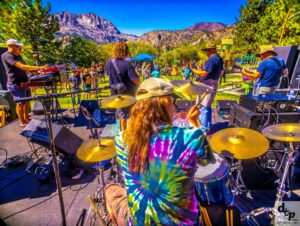 A band playing at June Lake Jam Fest.